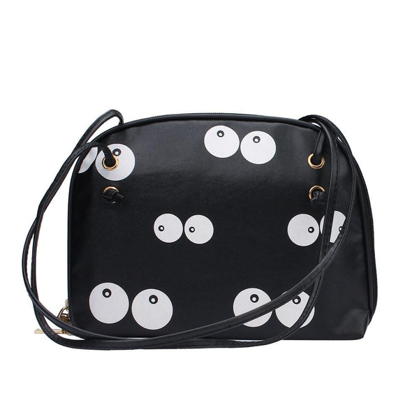 Eye Faux Leather Shoulder Bag