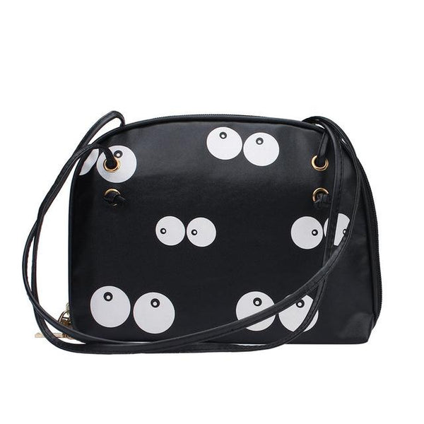 Eye Faux Leather Shoulder Bag