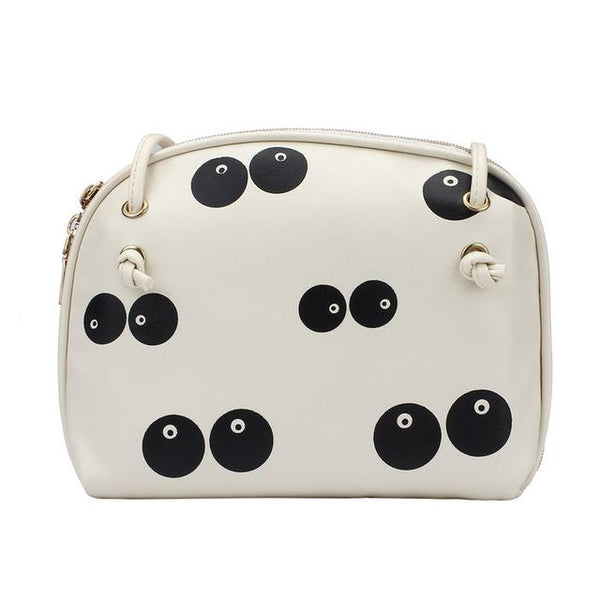 Eye Faux Leather Shoulder Bag